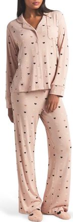 SKIMS Soft Lounge Pajamas in Mica Mini Heart Halfdrop at Nordstrom, Size X-Small