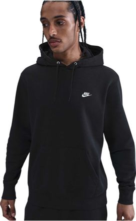 Nike Mens Nike Club Pullover Fleece Hoodie_Black/Black/White
