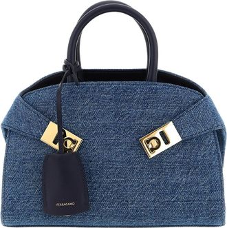 Ferragamo Dames, Tassen, Blauw, Maat: ONE Size Leer