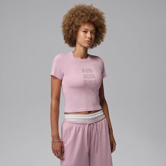 Nike Jordan Womens Jordan Brooklyn Graphic T-Shirt in White | IR0776-133