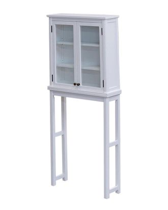 Alaterre Dorset Bath Over The Toilet Space Saver Storage With Glass Doors Upper Cabinet