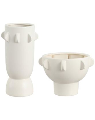 Safavieh Set Of 2 Amias Ceramic Tab Vases