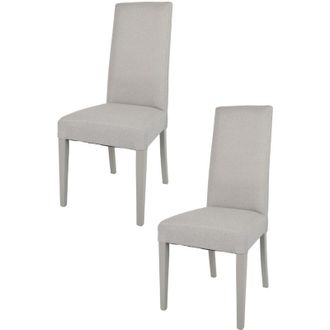 Tommychairs Tommychairs 2 Sillas Glam En Haya, Asiento En Tela Color Gris Perla