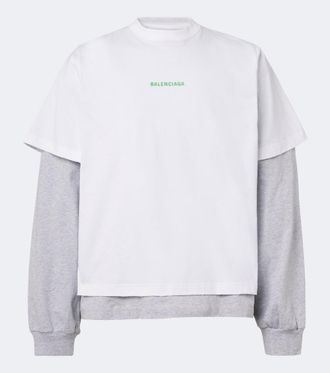 Balenciaga Layered cotton jersey T-shirt