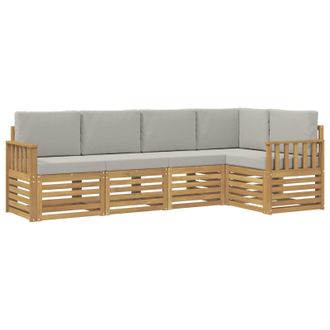 vidaXL Conjunto De Sof&aacute;s De Exterior 5 Pcs Blanco Y Gris Claro Vidaxl