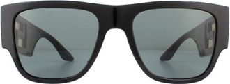Versace Rectangle Mens Black Dark Grey Sunglasses - One Size