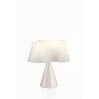 Linea Zero L&aacute;mpara De Mesa Blanca En Pl&aacute;stico Cm. 28x32h