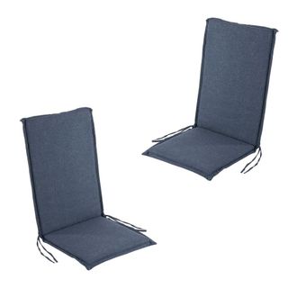 ED&Egrave;N JARD&Iacute; Pack de 2 cojines para sill&oacute;n de jard&iacute;n reclinable olefin azul