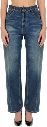 Victoria Beckham Fold Boyfriend Jeans - Dames - Loose Fit Jeans - Blauw - W27 - Katoen - Jeans