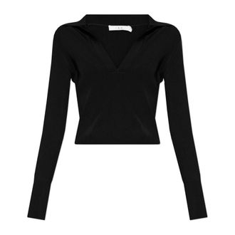 Iro V-neck Knitwear, female, Black, Size: XL Ribbed Top Fraya