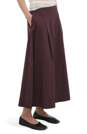 Mango Pleated Midi Skirt in Maroon at Nordstrom, Size 10