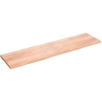 vidaXL Vidaxl - Estante Pared Madera Roble Tratada Marr&oacute;n Claro 200x50x(2-4) Cm