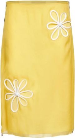 Fendi Yellow Straight Midi Skirt