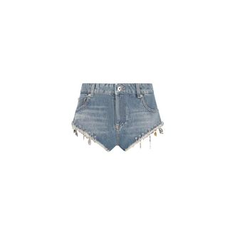 Blumarine Shorts di Jeans con Charm - - Shorts - Donna - Blu - M