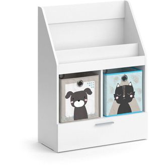 Vicco Estanter&iacute;a Infantil Luigi, Blanco, 72 X 96.2 Cm Con Caj&oacute;n Y 2 Cajas Plegables Opt.3 Vicco