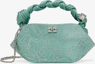 Ganni Blue Green Rhinestone Mini Bou Bag
