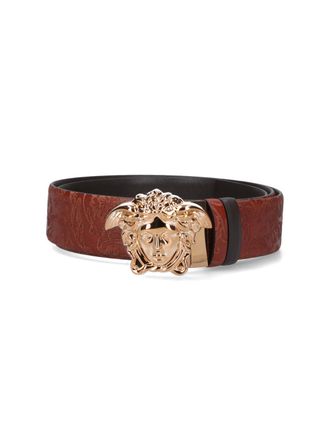 Versace Medusa Reversible Belt - Brown