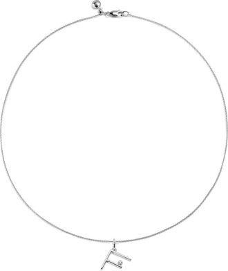 Monica Vinader Lab Grown Diamond Initial Pendant in Sterling Silver F at Nordstrom