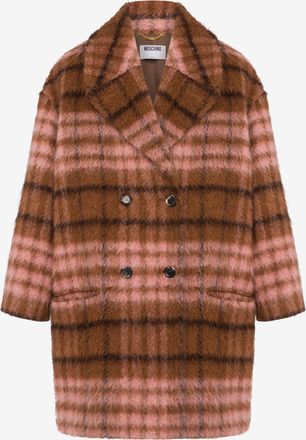 Moschino Cappotto oversize in tessuto soft - Marrone