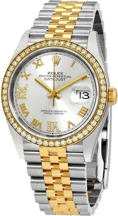 Rolex Datejust 36 Silver Diamond Dial Steel and 18kt Yellow Gold Jubilee Watch 126283SRDJ