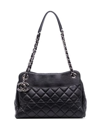 Chanel 2014-2015 gewatteerde Lambskin 7 shopper - Zwart