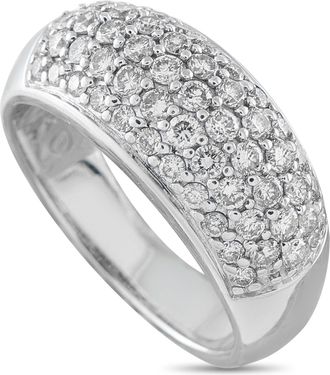 Luxury Bazaar 14K White Gold 1.0ct Diamond Pav Ring MF01-070126