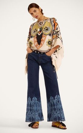 La DoubleJ The Cropped Flare Jeans in Cocoon Plac&eacute;e Indigo at Nordstrom, Size 27