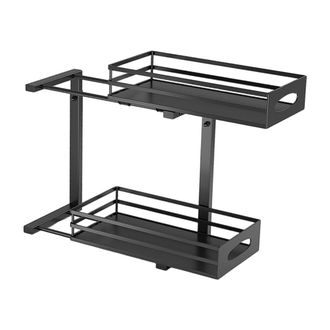 OEM Estante Met&aacute;lico Para Guardar Objetos Debajo Del Fregadero Con Dise&ntilde;o Negro