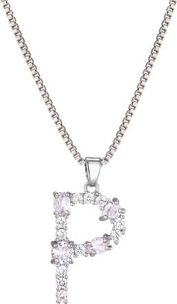 Adornia Mixed Crystal Initial Pendant Necklace in Silver-P at Nordstrom Rack