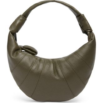 Christophe Lemaire Mini Fortune Croissant Leather Handbag in Dark Olive at Nordstrom