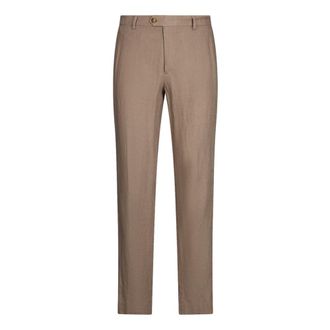 Liu Jo Broeken, Heren, Bruin, 2Xl, Linnen, Chino Linnenbroek Stijlvol Casual Elegant