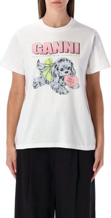 Ganni White Printed T-Shirt
