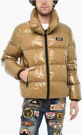 Dsquared2 Rip Stop Check Nylon Down Jacket with Monogram size 48