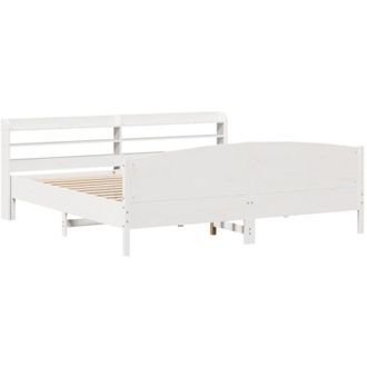 vidaXL Vidaxl - Estructura De Cama Sin Colch&oacute;n Madera Maciza Blanca 200x200 Cm