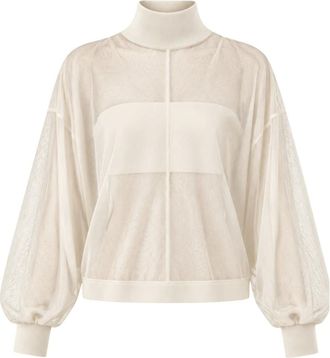 Meimeij Maglia a Maniche Lunghe Batwing - - Tops - Donna - Beige - M