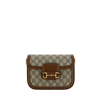 Gucci Tassen, Dames, Bruin, ONE Size, Katoen, 1955 Mini Horsebit Schoudertas