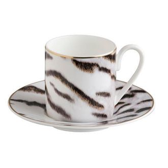 Roberto Cavalli Coffee Cup & Saucer with Luxury Box in Tiger at Nordstrom