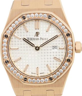Audemars Piguet Royal Oak Silver Dial 18kt Rose Gold Ladies Watch 67651ORZZ1261OR01