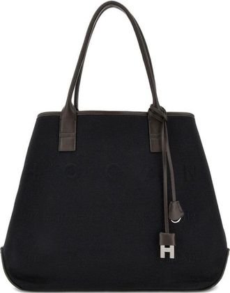 Hogan Structured Hogan Shopper Bag With Calfskin Accents