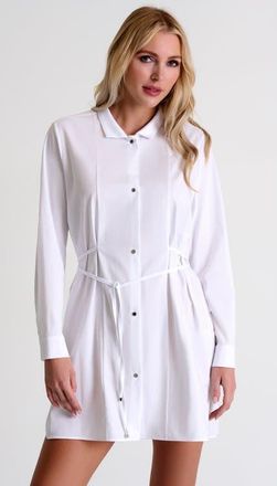 Shan Poplin Shirt Tunic in White at Nordstrom, Size 12