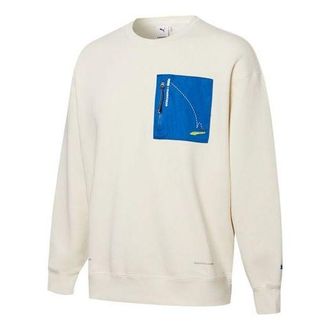 Puma X Roaringwild Pocket Crew Neck Sweatshirt White Blue 532596-73