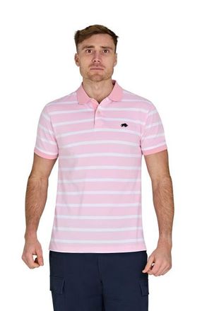Raging Bull Birdseye Stripe Pique Polo in Pink at Nordstrom, Size X-Large