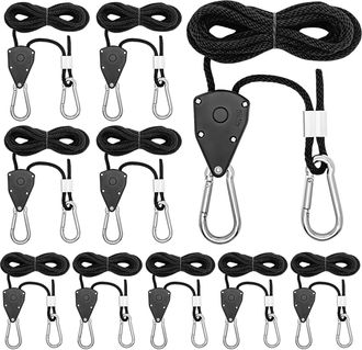 OEM Paquete De 10 Abrazaderas De Trinquete Para Cables Gruesos, Con Ganchos Y Sistema De Ajuste De Altura. Longitud: 2,4 M (paso De Rosca De 3,2 Mm). Idea