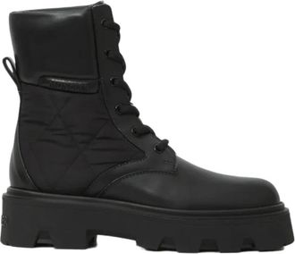 Moncler Aurea Veterlaarzen - Dames - Veterlaarzen - Zwart - 40 EU - Leer - Schoenen