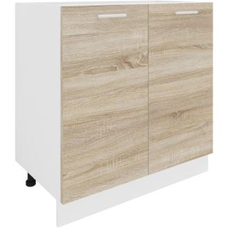 ebuy24 Gabinete De Cocina Vcm Dimensiones Aprox. Al. 82 X An. 80 X. T. 46 Cm Gabinete Inferior Con Dos Puertas Giratorias Muebles De Cocina - Esilo (blanco /