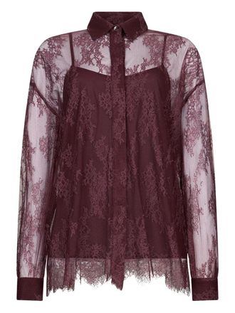 Liu Jo Chantilly lace shirt - Brown