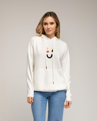 Tantra Gebreide hoodie met een grafisch detail op de voorkant en de rug