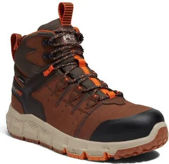 Timberland Tempe 6-Inch Soft Toe Waterproof Work Boot in Medium Brown Leather at Nordstrom, Size 10.5