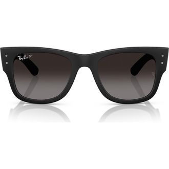Ray-Ban Mega Wayfarer Liteforce 50mm Polarized Square Sunglasses in Sand Black at Nordstrom