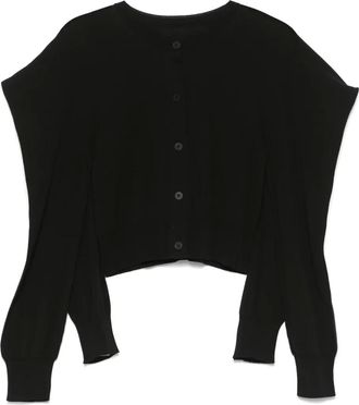 Issey Miyake Cardigan con maniche a 4 fila - Nero